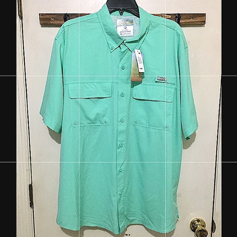 NWT Ocean Coast Advantage Aqua Fleur Shirt (XL) - Picture 2 of 10